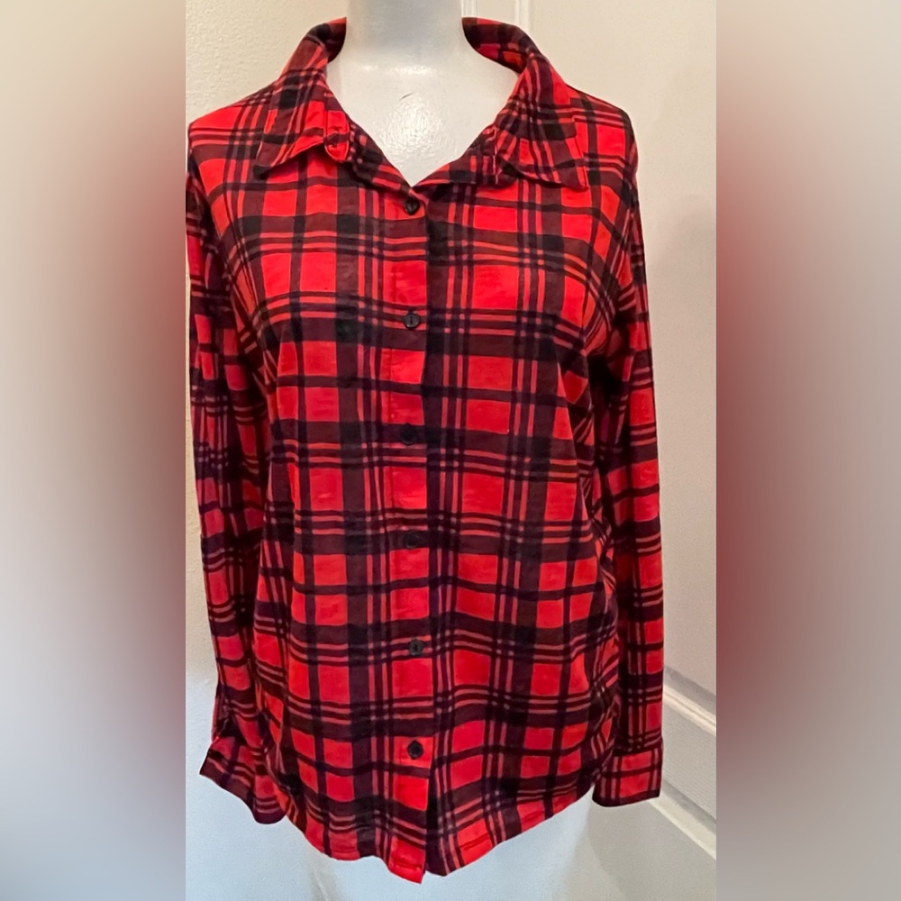 Red & Black Plaid Button Down